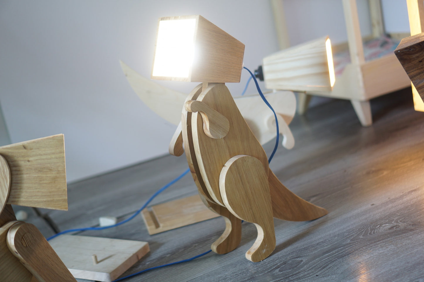 T-rex lamp design file, printable template ,laser cut ,CNC - LoyocaWorkshop