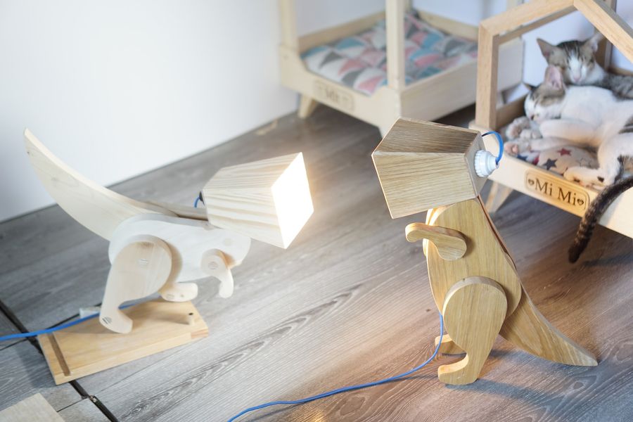 T-rex lamp design file, printable template ,laser cut ,CNC - LoyocaWorkshop