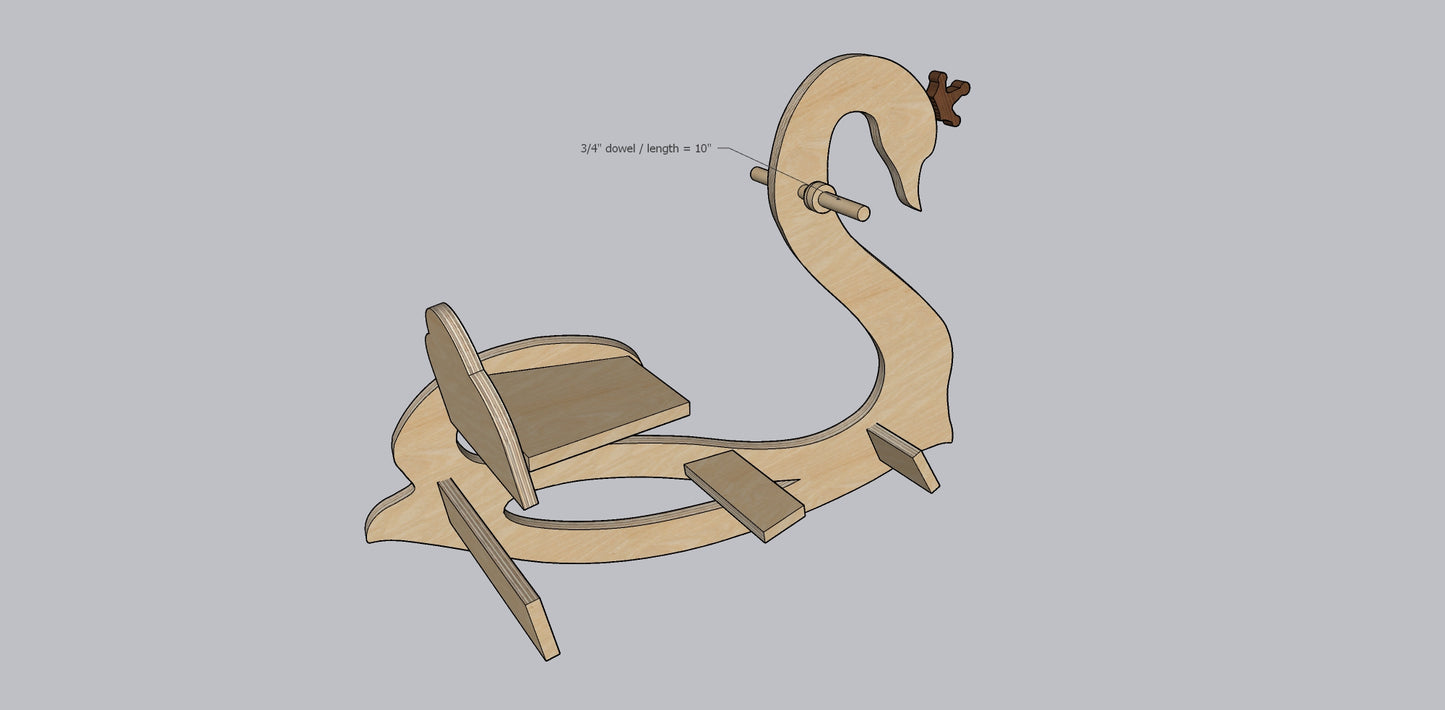 Swan rocking chair ,printable template ,laser cut ,CNC - LoyocaWorkshop