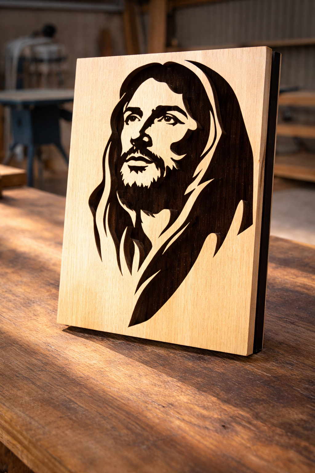 Jesus face J03 pattern -Scroll saw -CNC cuttting- LoyocaWorkshop