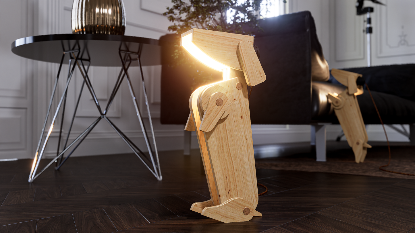 Dachshund lamp design file, printable template ,laser cut ,CNC - LoyocaWorkshop