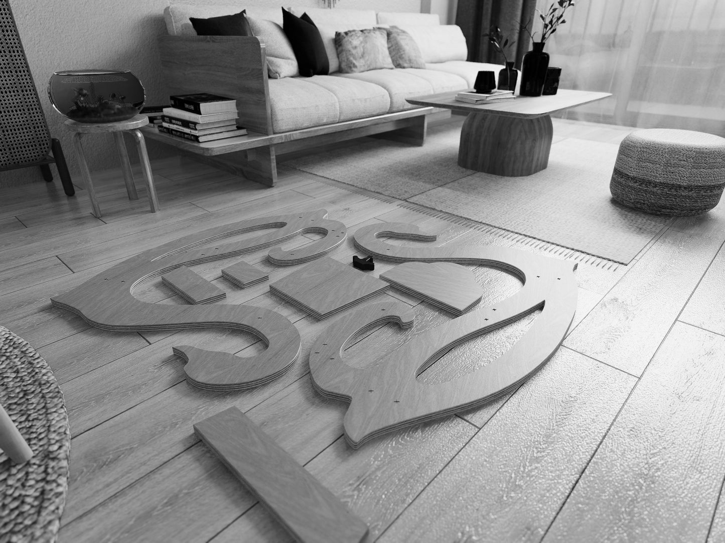 Swan rocking chair ,printable template ,laser cut ,CNC - LoyocaWorkshop