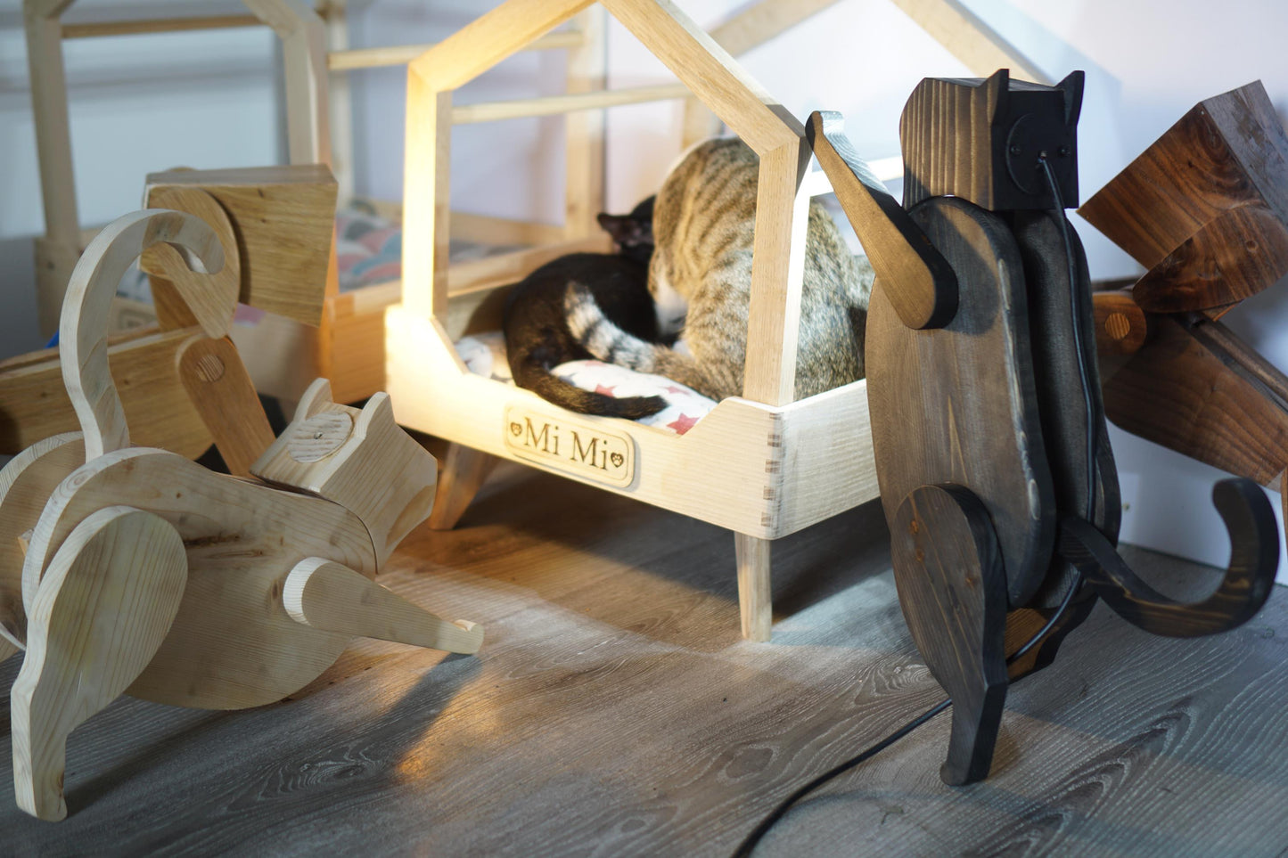 Fat cat lamp design file, printable template ,laser cut ,CNC - LoyocaWorkshop