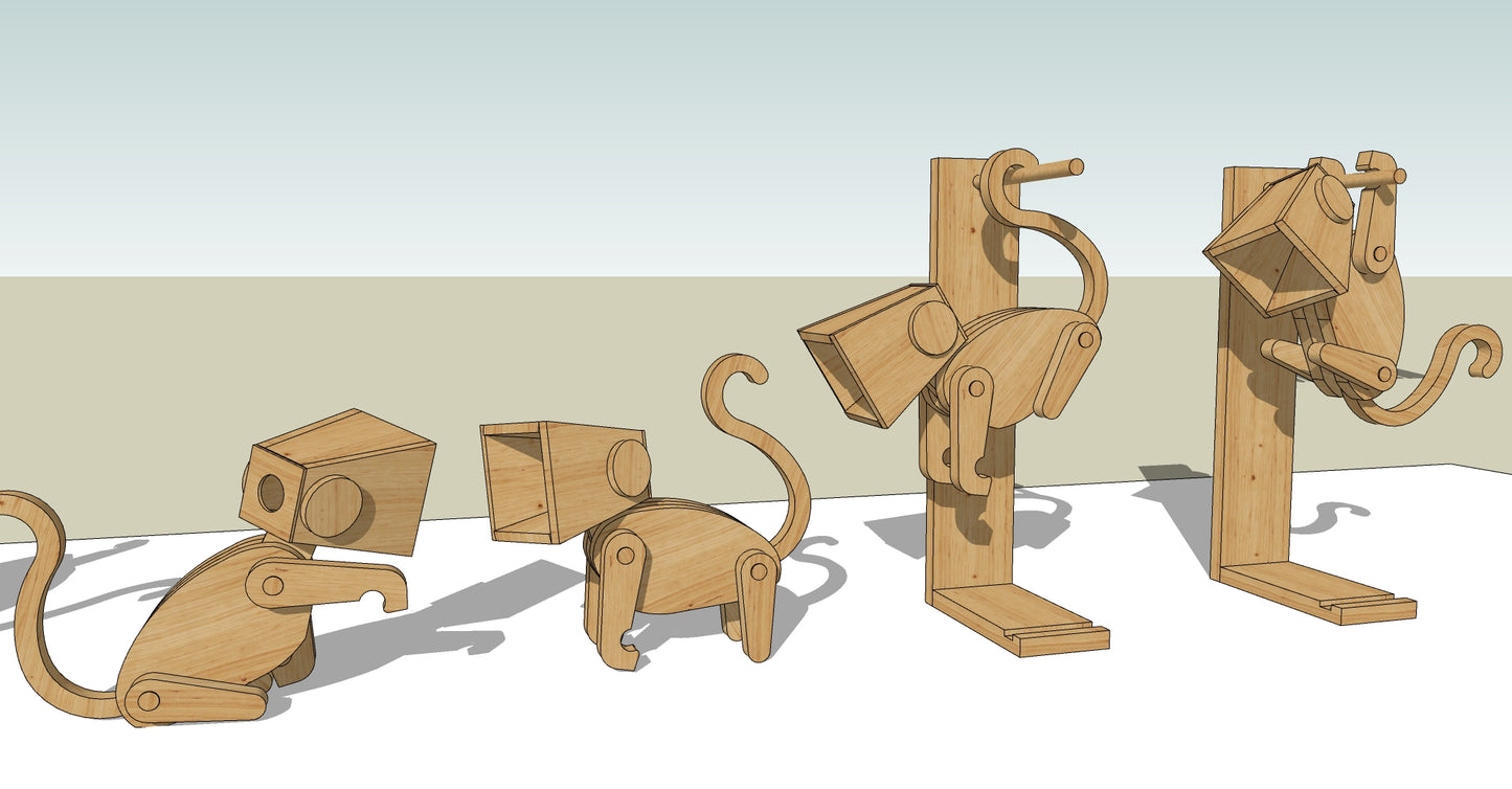Monkey lamp design file, printable template ,laser cut ,CNC - LoyocaWorkshop