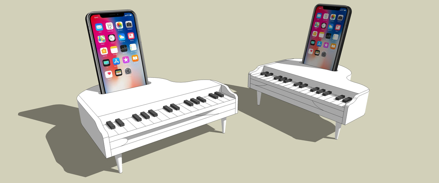 Wooden Piano mobile stand design file, printable template ,laser cut ,CNC - LoyocaWorkshop