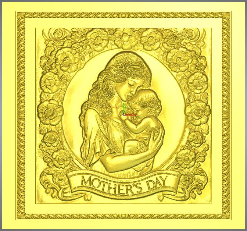 Mother's day, 3D STL Model, CNC Router Engraver, Artcam, Aspire ,3D printing
