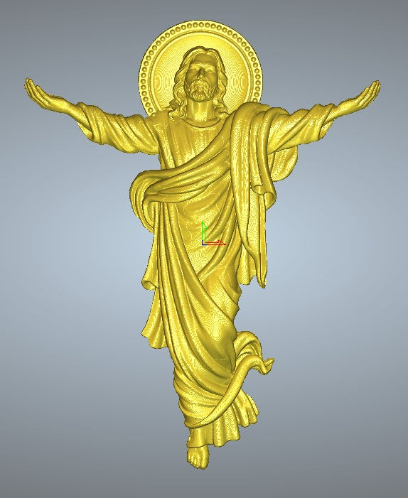 Jesus Ascension body and with frame, 3D STL Model, CNC Router Engraver, Artcam, Aspire ,3D printing