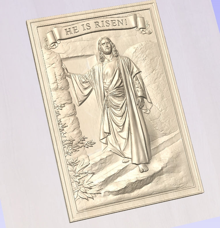 Resurrection of Jesus, 3D STL Model, CNC Router Engraver, Artcam, Aspire ,3D printing