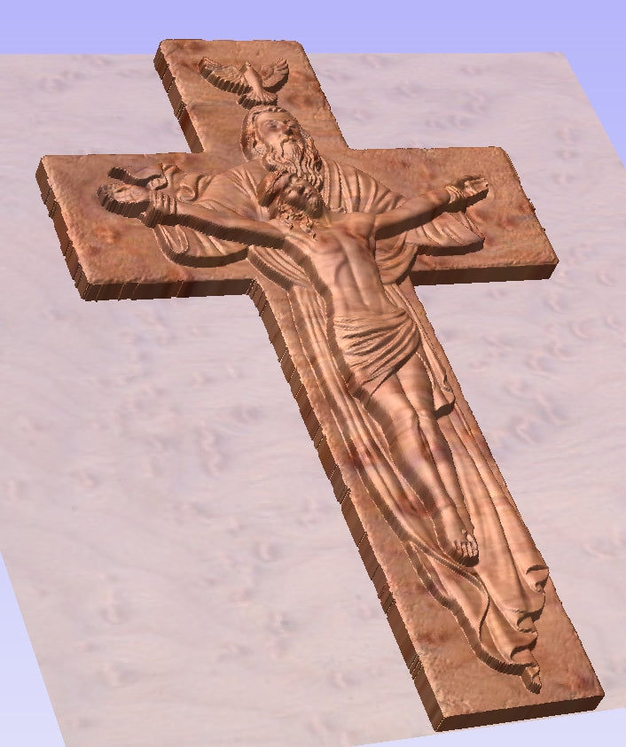 Trinity cross, 3D STL Model, CNC Router Engraver, Artcam, Aspire ,3D printing