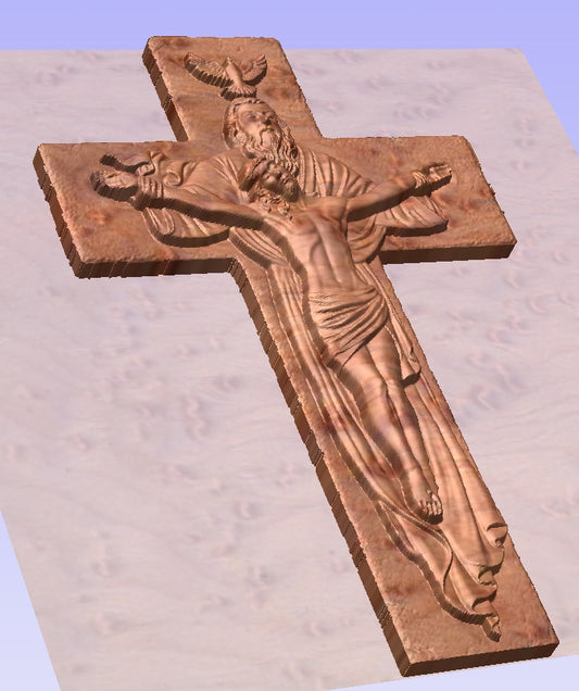 Trinity cross, 3D STL Model, CNC Router Engraver, Artcam, Aspire ,3D printing