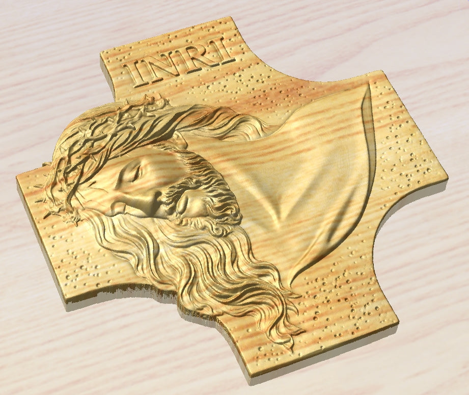 Crucifix cross, 3D STL Model, CNC Router Engraver, Artcam, Aspire ,3D printing