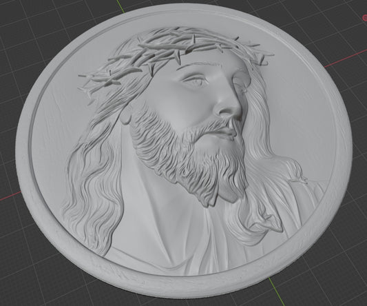 Jesus portrait carving, 3D STL Model, CNC Router Engraver, Artcam, Aspire ,3D printing