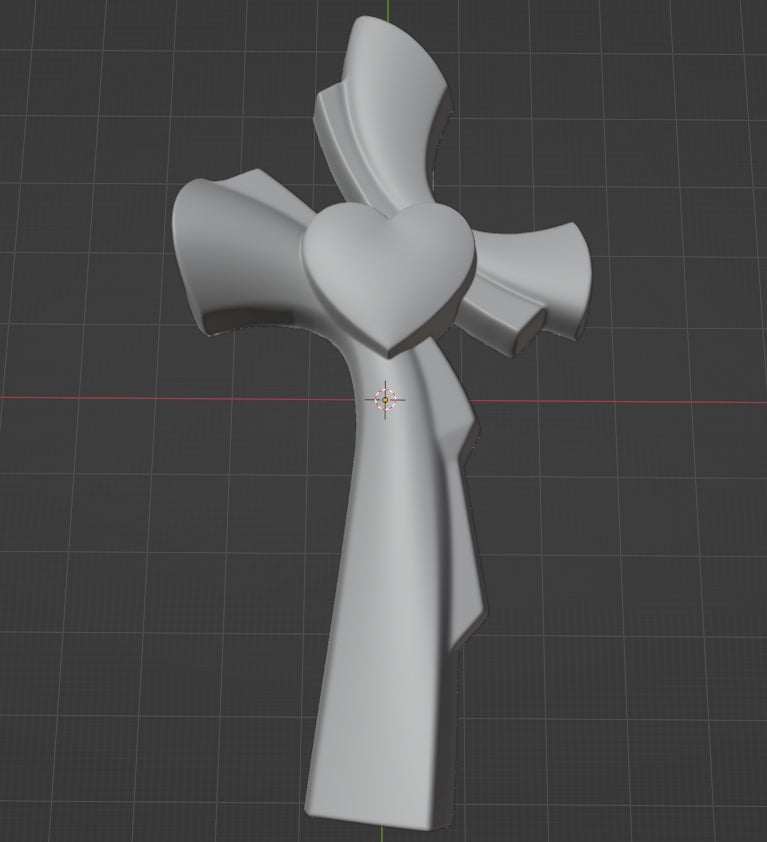 Cross heart carving, 3D STL Model, CNC Router Engraver, Artcam, Aspire ,3D printing