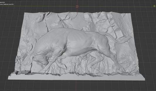Bull rock, 3D STL Model, CNC Router Engraver, Artcam, Aspire ,3D printing