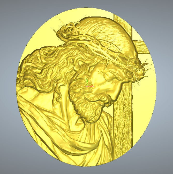 Icon of Jesus Christ with cross, 3D STL Model, CNC Router Engraver, Artcam, Aspire ,3D printing