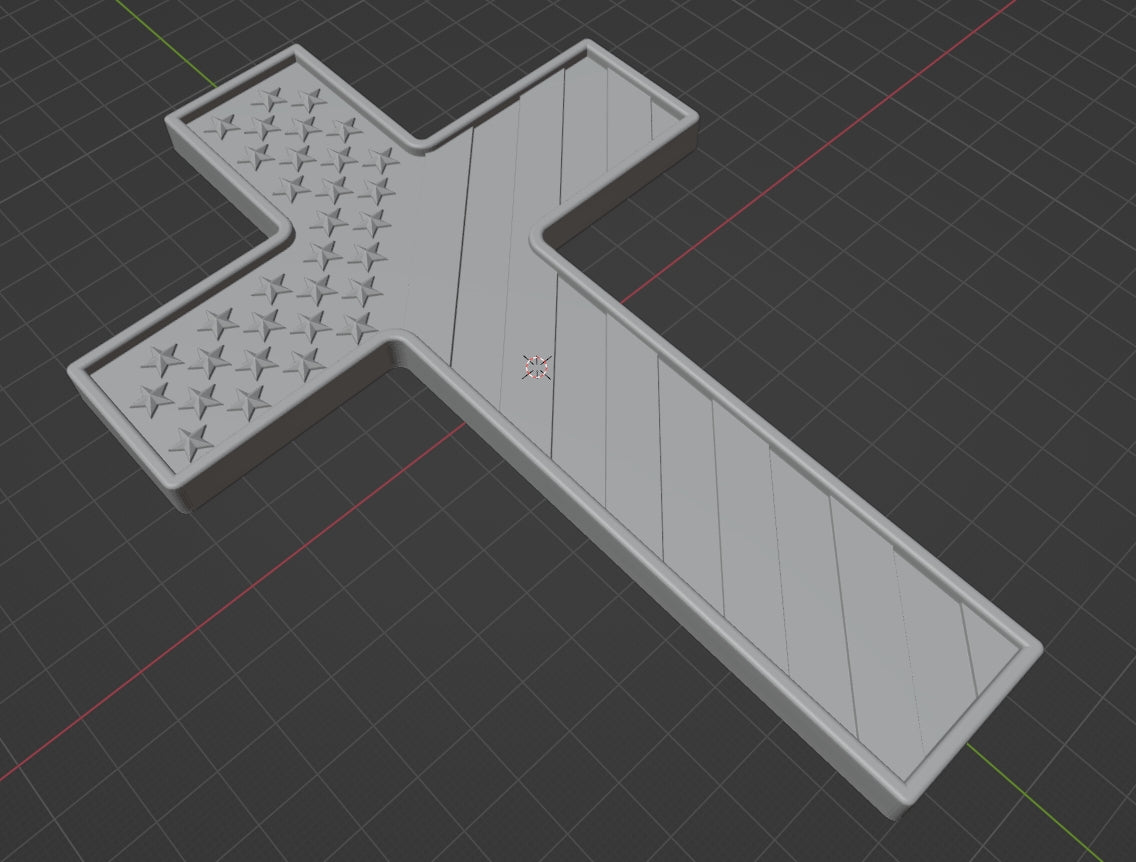 Cross USA flag, 3D STL Model, CNC Router Engraver, Artcam, Aspire ,3D printing