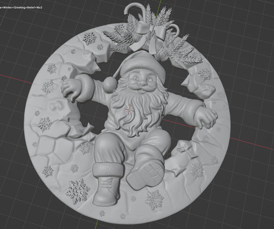 Santa Claus relief 01, 3D STL Model, CNC Router Engraver, Artcam, Aspire ,3D printing