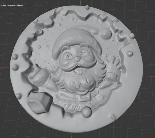 Santa Claus relief 02, 3D STL Model, CNC Router Engraver, Artcam, Aspire ,3D printing