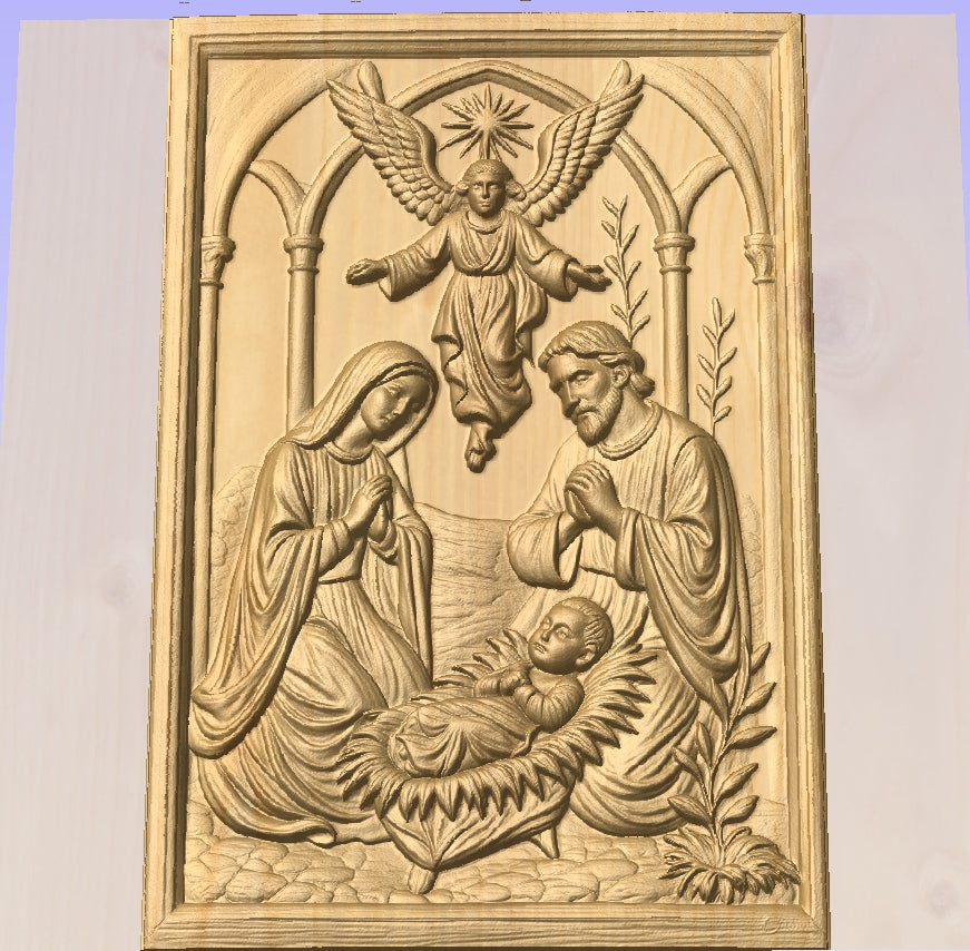 Nativity scene 2, 3D STL Model, CNC Router Engraver, Artcam, Aspire ,3D printing