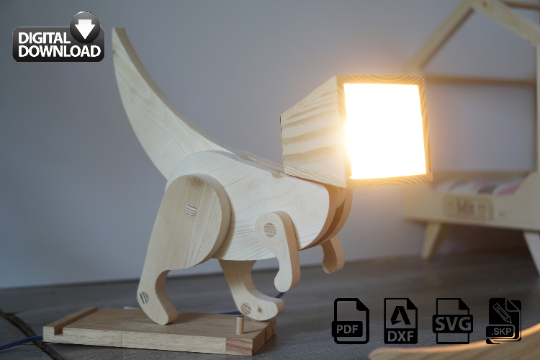 T-rex lamp design file, printable template ,laser cut ,CNC - LoyocaWor –  LoyocaWorkshop