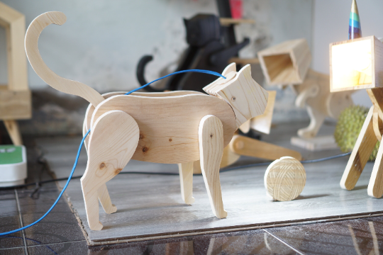 Cat lamp design file, printable template ,laser cut ,CNC - LoyocaWorkshop