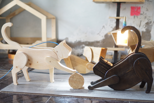 Cat lamp design file, printable template ,laser cut ,CNC - LoyocaWorkshop