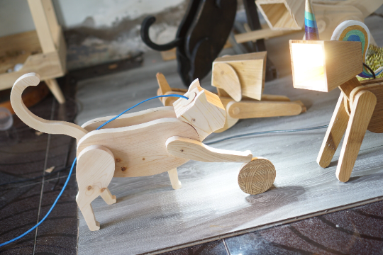 Cat lamp design file, printable template ,laser cut ,CNC - LoyocaWorkshop