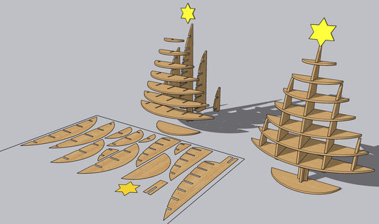 Christmas tree shelf ,printable template ,laser cut ,CNC - LoyocaWorkshop