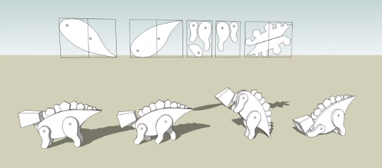 Stegosaurus lamp design file, printable template ,laser cut ,CNC - LoyocaWorkshop