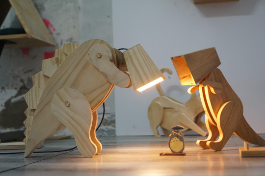 Stegosaurus lamp design file, printable template ,laser cut ,CNC - LoyocaWorkshop
