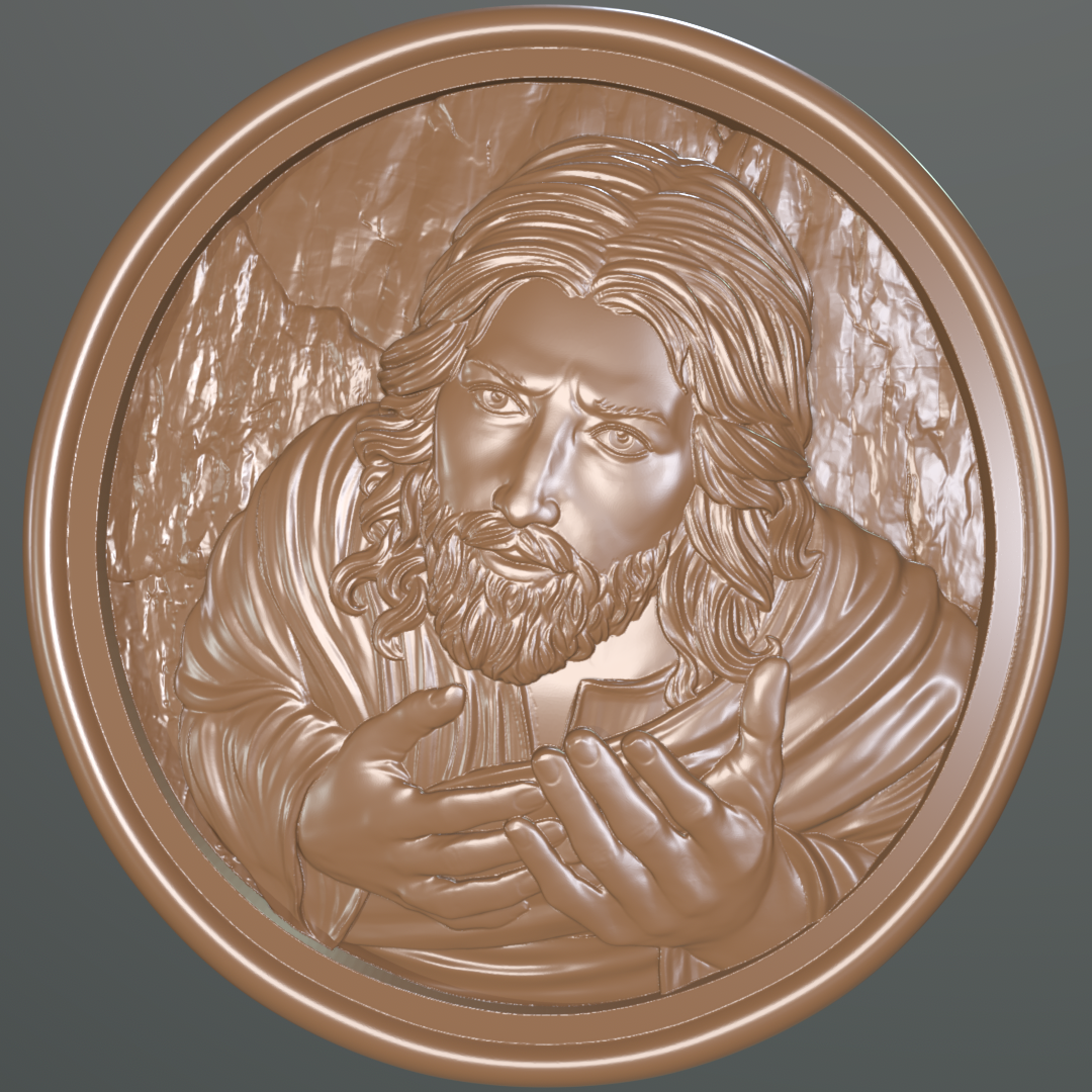 Jesus Christ, 3D STL Model, CNC Router Engraver, Artcam, Aspire