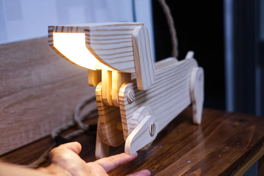 Dachshund lamp design file, printable template ,laser cut ,CNC - LoyocaWorkshop