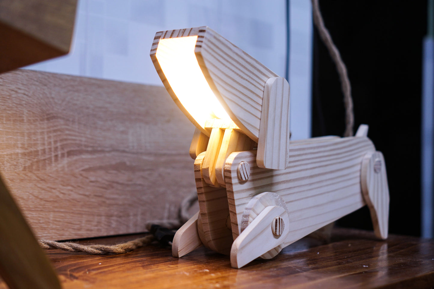 Dachshund lamp design file, printable template ,laser cut ,CNC - LoyocaWorkshop