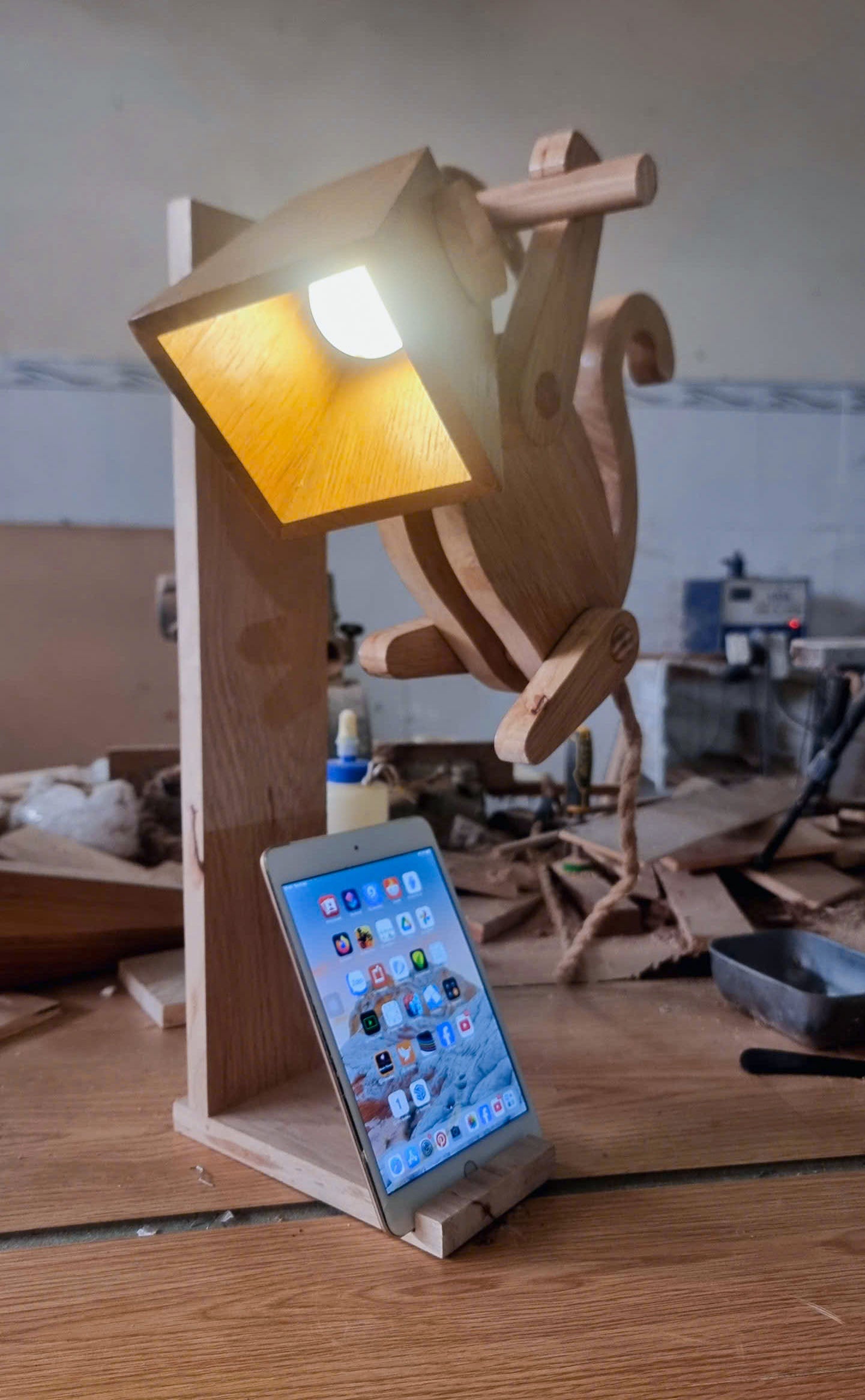 Wooden poseable lamp - 10 items discount $20
