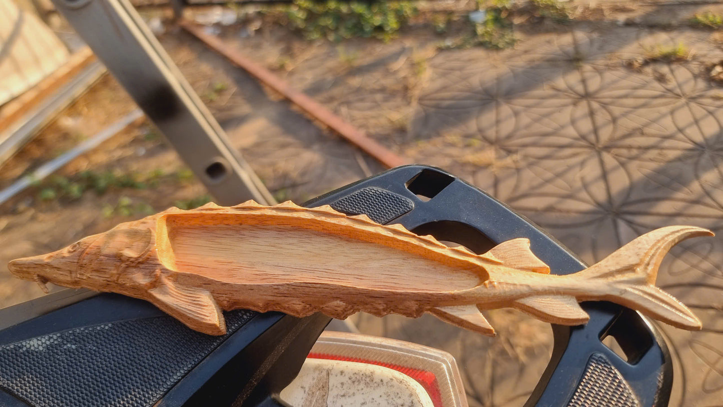 Sturgeon fish tray, 3D STL Model, CNC Router Engraver, Artcam, Aspire ,3D printing