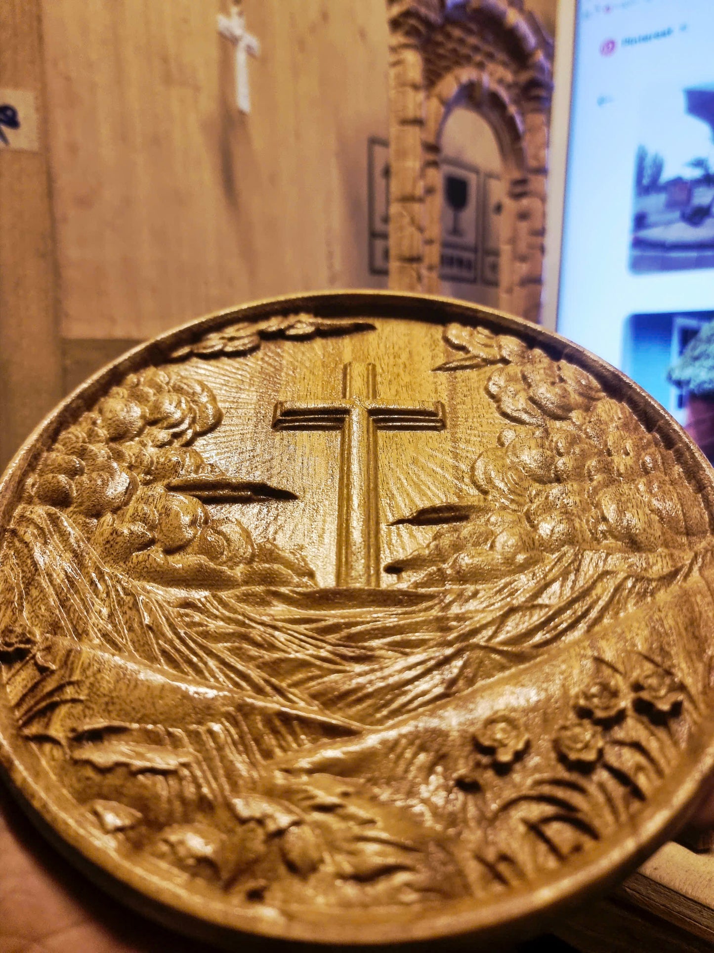 Cross round frame, 3D STL Model, CNC Router Engraver, Artcam, Aspire ,3D printing