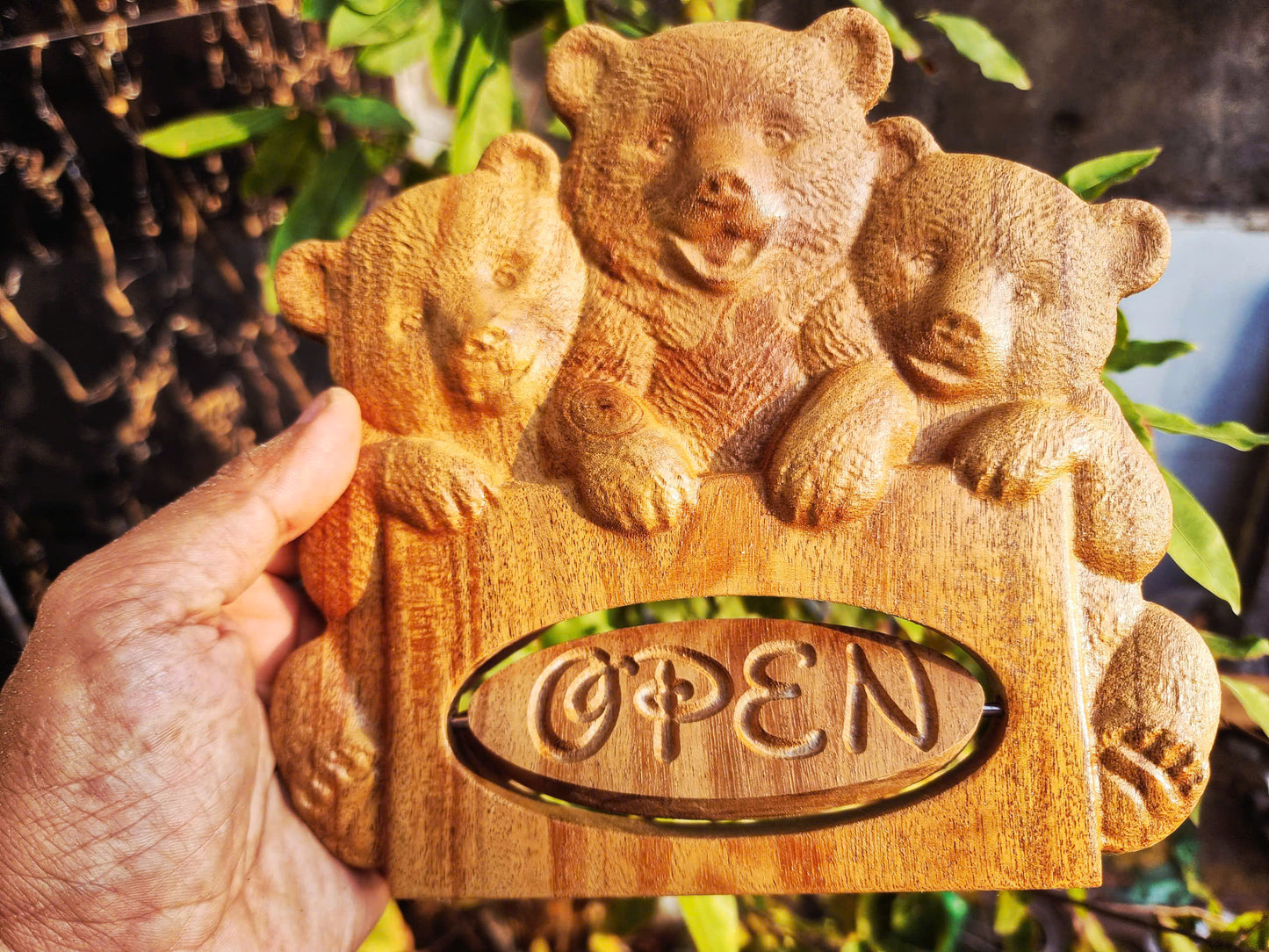 Baby bears with sign, 3D STL Model, CNC Router Engraver, Artcam, Aspire ,3D printing