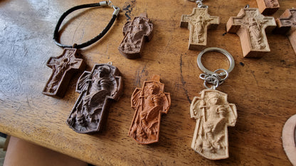 Michael defeating Lucifer cross, 3D STL Model, CNC Router Engraver, Artcam, Aspire