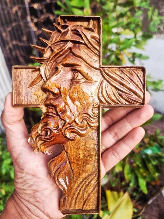 Jesus face cross, 3D STL Model, CNC Router Engraver, Artcam, Aspire ,3D printing