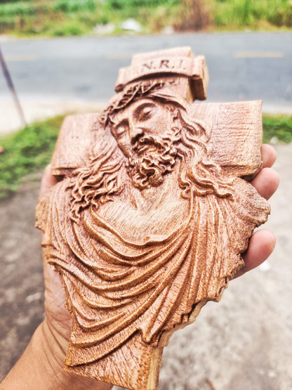 Jesus bust crucifix, 3D STL Model, CNC Router Engraver, Artcam, Aspire ,3D printing