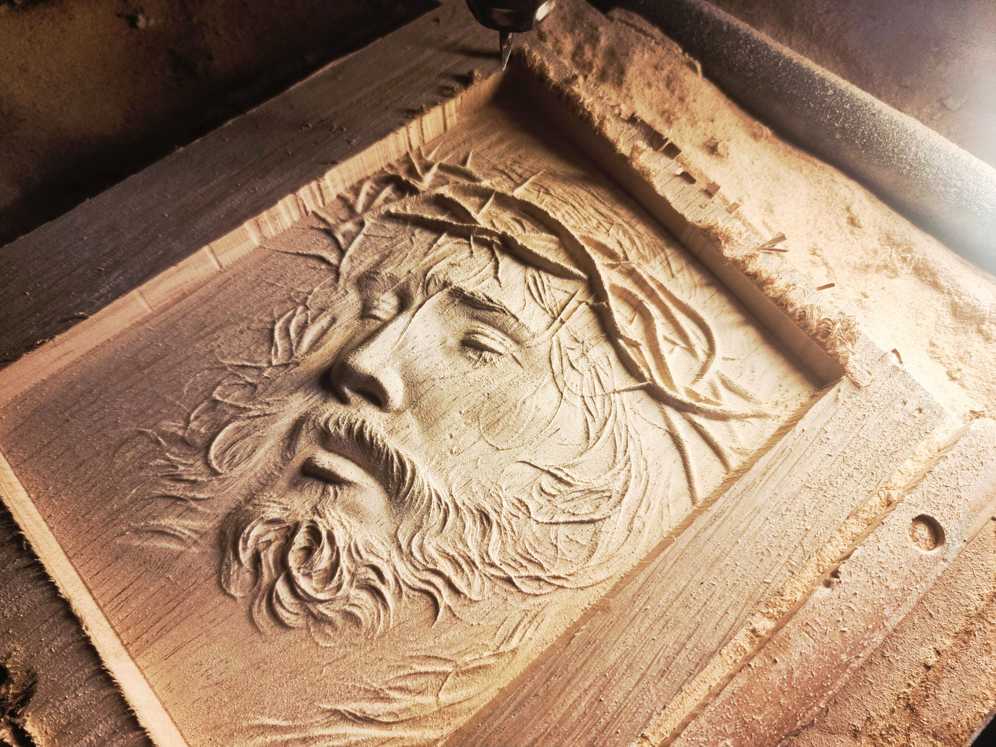 Jesus face carving, 3D STL Model, CNC Router Engraver, Artcam, Aspire ,3D printing