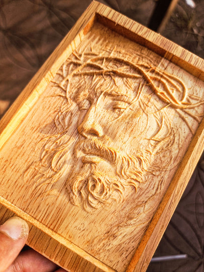 Jesus face carving, 3D STL Model, CNC Router Engraver, Artcam, Aspire ,3D printing