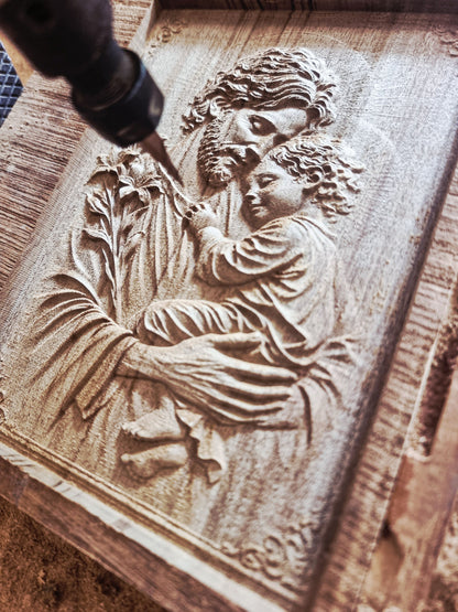 Joseph and baby Jesus, 3D STL Model, CNC Router Engraver, Artcam, Aspire ,3D printing