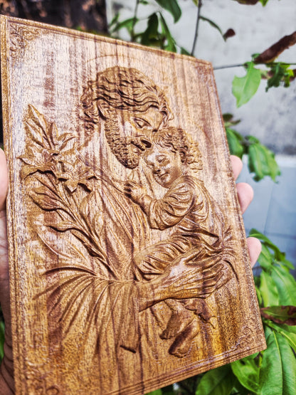 Joseph and baby Jesus, 3D STL Model, CNC Router Engraver, Artcam, Aspire ,3D printing