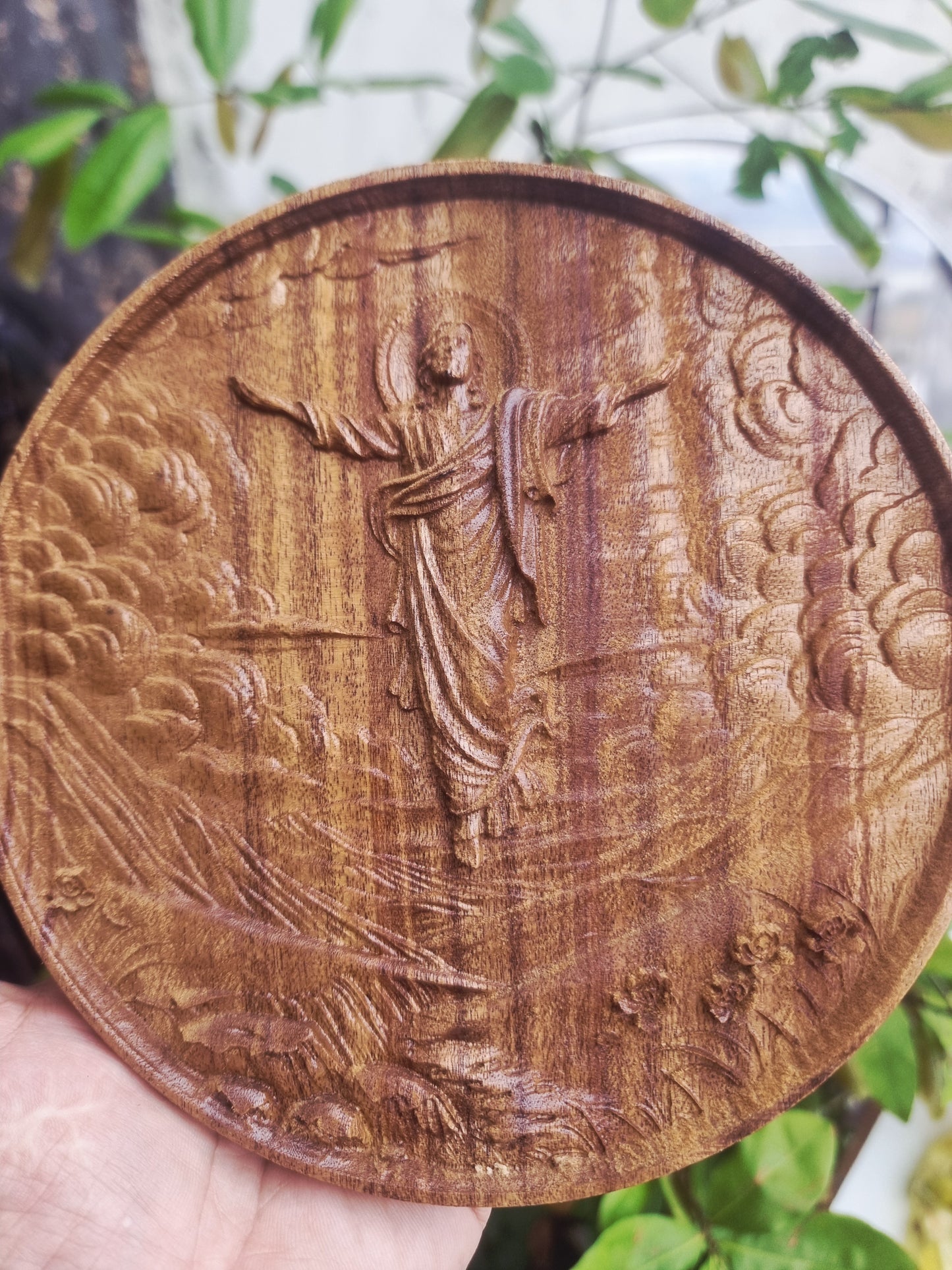 Jesus ascension scene round frame, 3D STL Model, CNC Router Engraver, Artcam, Aspire ,3D printing