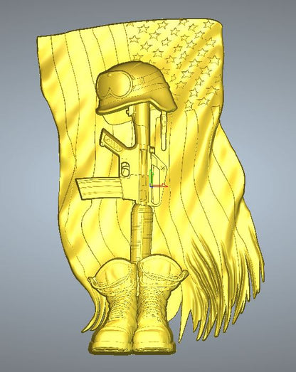 American soldier symbol, 3D STL Model, CNC Router Engraver, Artcam, Aspire ,3D printing