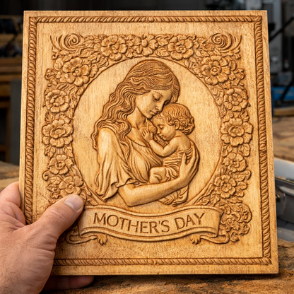 Mother's day, 3D STL Model, CNC Router Engraver, Artcam, Aspire ,3D printing