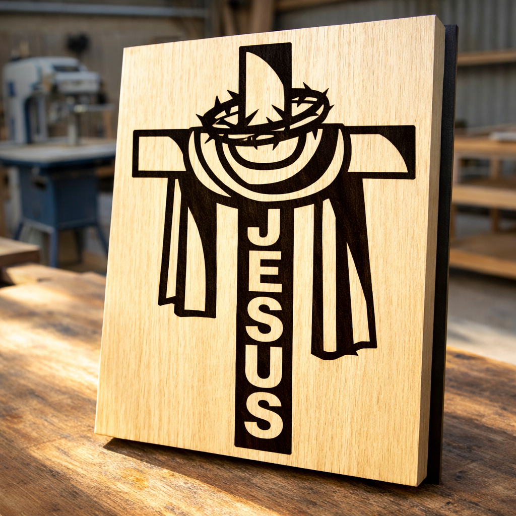Easter Jesus cross pattern -Scroll saw -CNC cuttting- LoyocaWorkshop