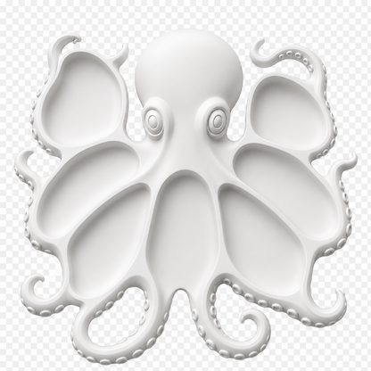 Octopus tray, 3D STL Model, CNC Router Engraver, Artcam, Aspire ,3D printing