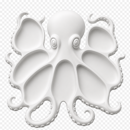 Octopus tray, 3D STL Model, CNC Router Engraver, Artcam, Aspire ,3D printing